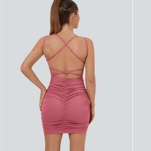 HALARA Backless Pink Strappy Dress